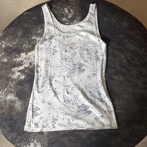 Merona Black and White Leaf Print Tank Top